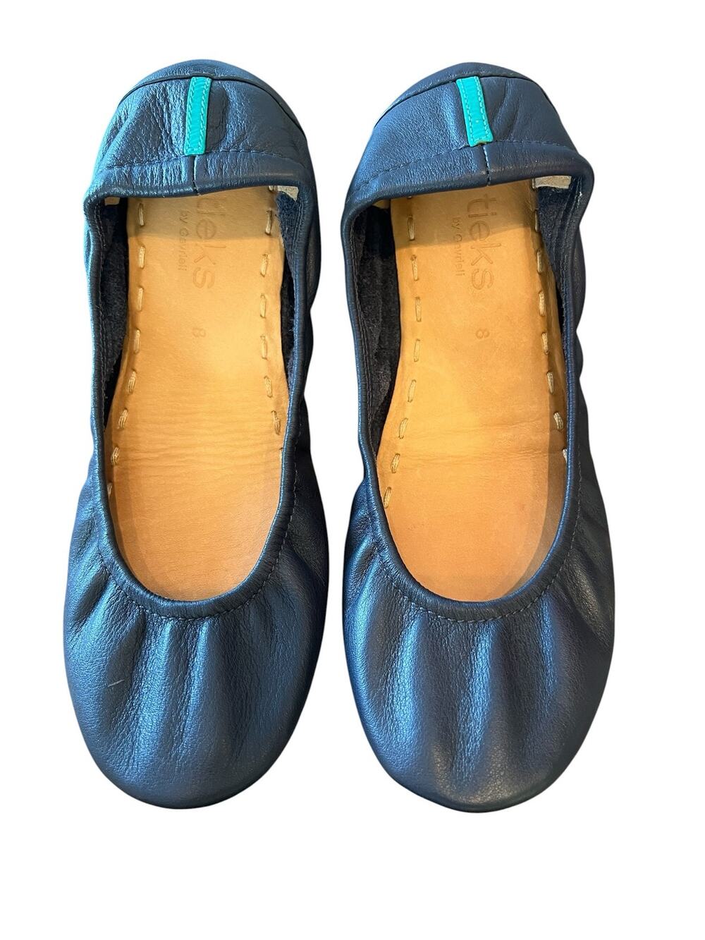 Tieks by Gavrieli Navy Leather Foldable Ballet Flats Size 8 AS IS Comfort Casual